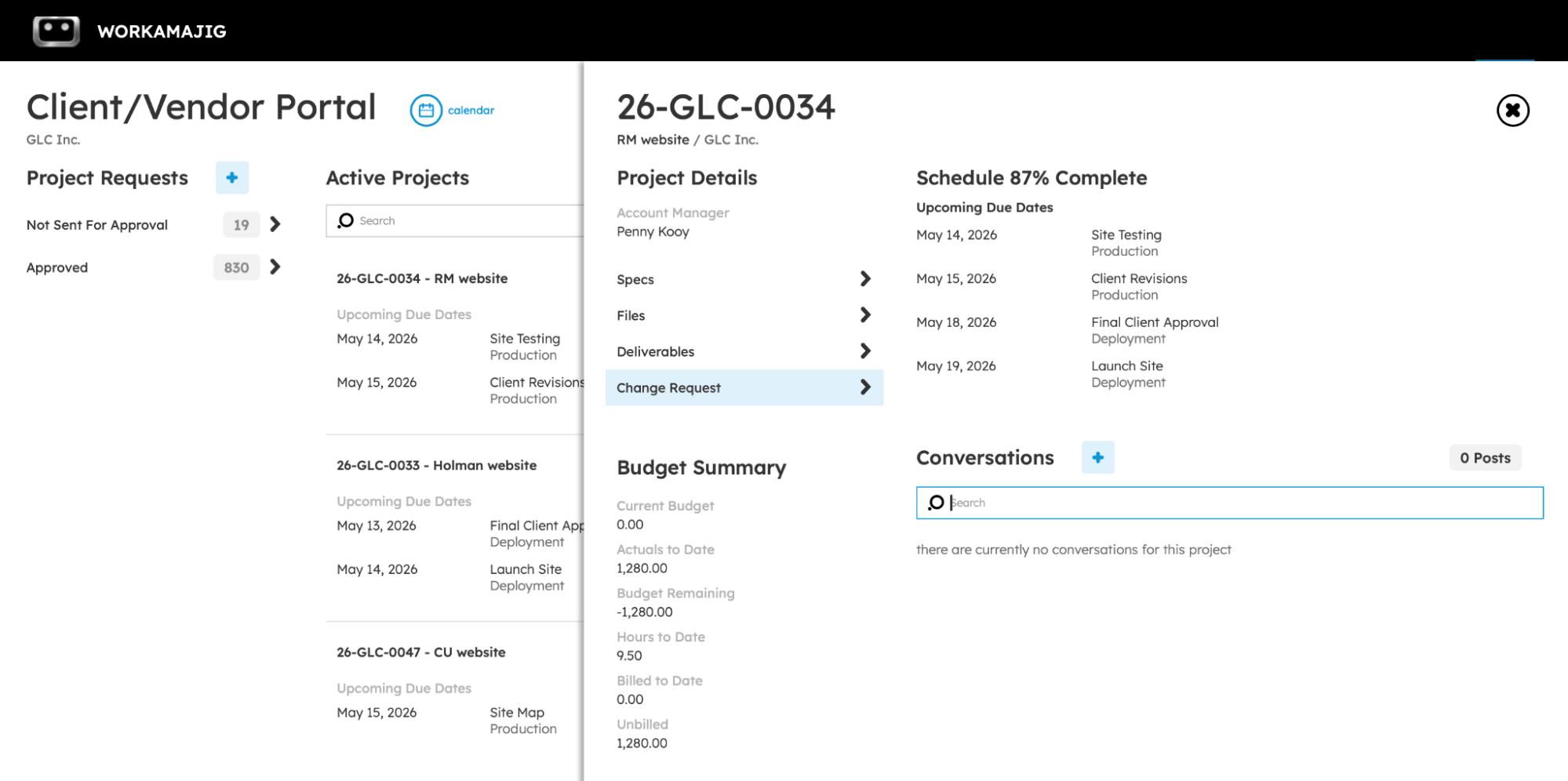 Client Vendor Portal: Project Requests and Details (26-GLC-0034)