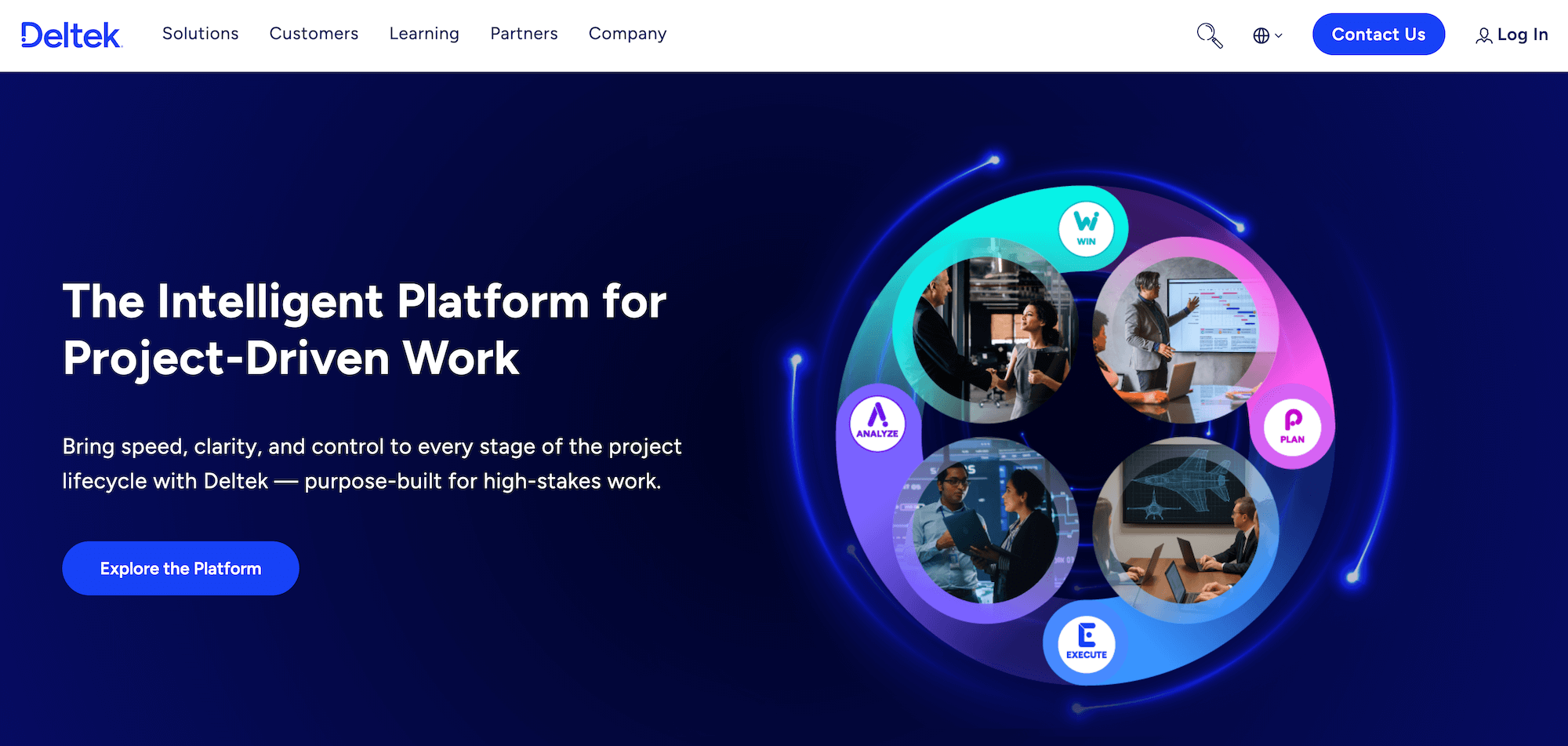 Deltek homepage: The Intelligent Platform for Project-Driven Work