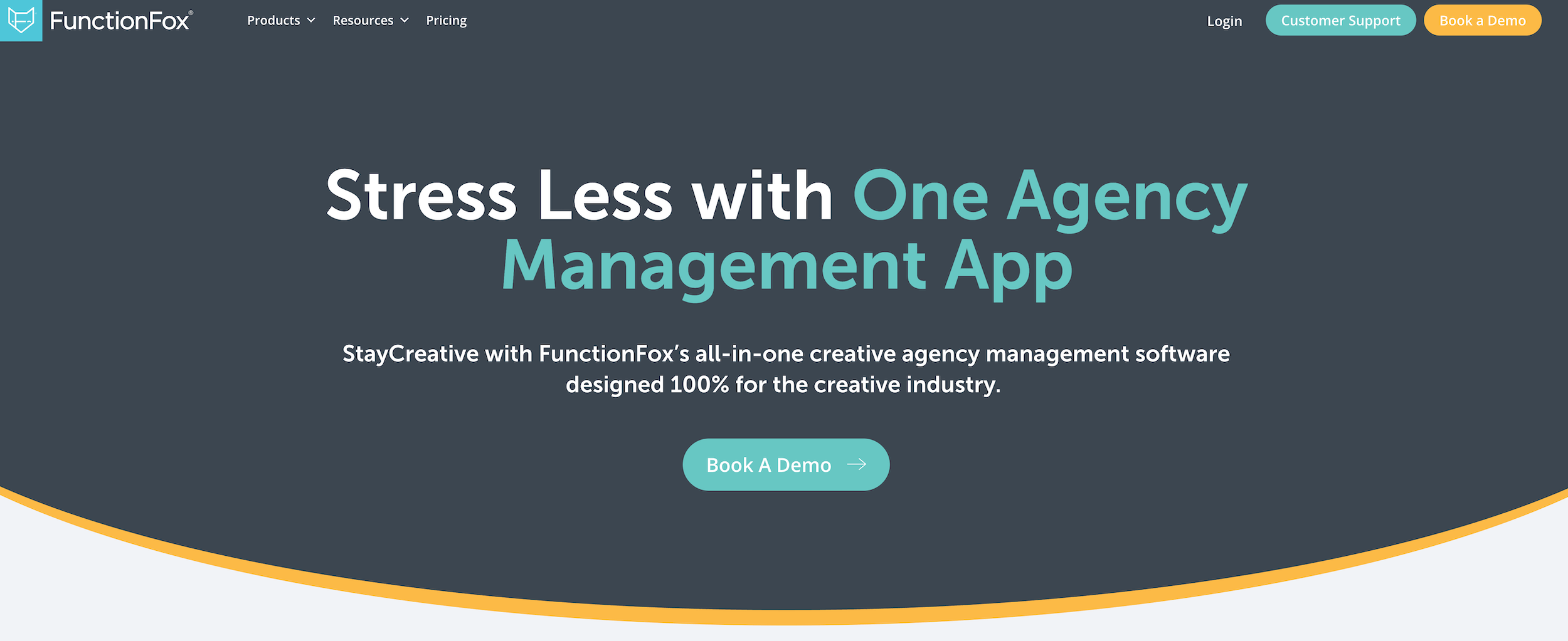 FunctionFox homepage: Stress Less with One Agency Management App