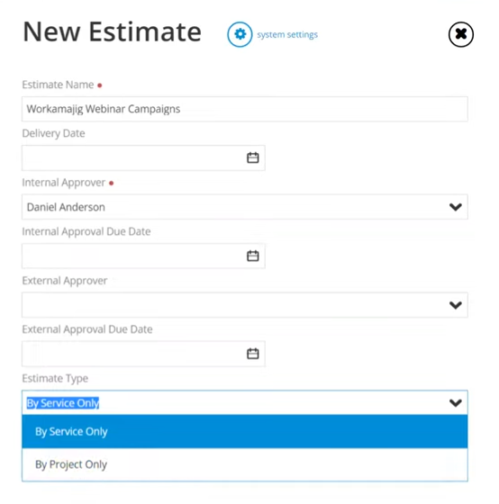 New Estimate | Name, Type, Delivery Date