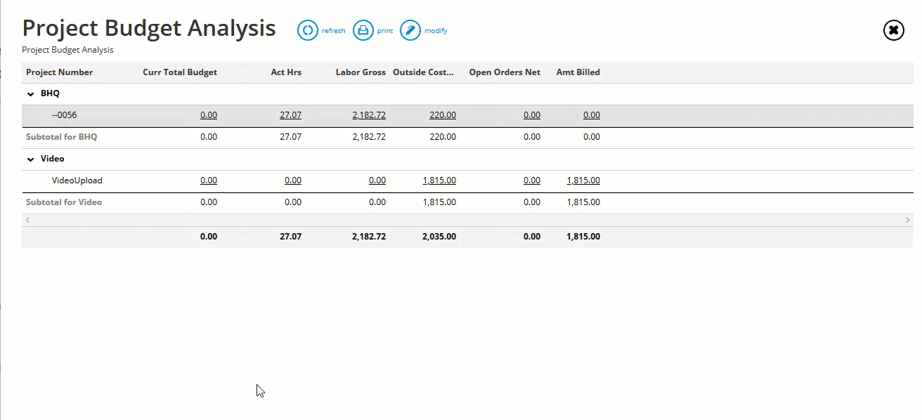 Project Budget Analysis: Total vs Actual