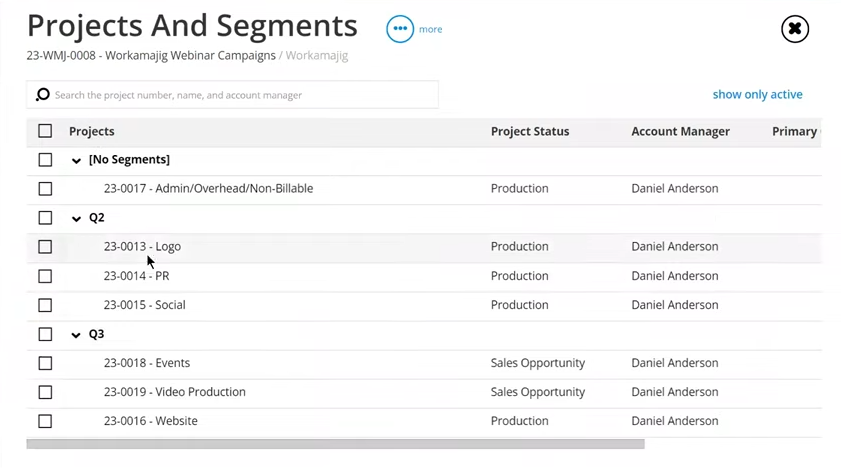 Projects and Segments: Webinar Campaign