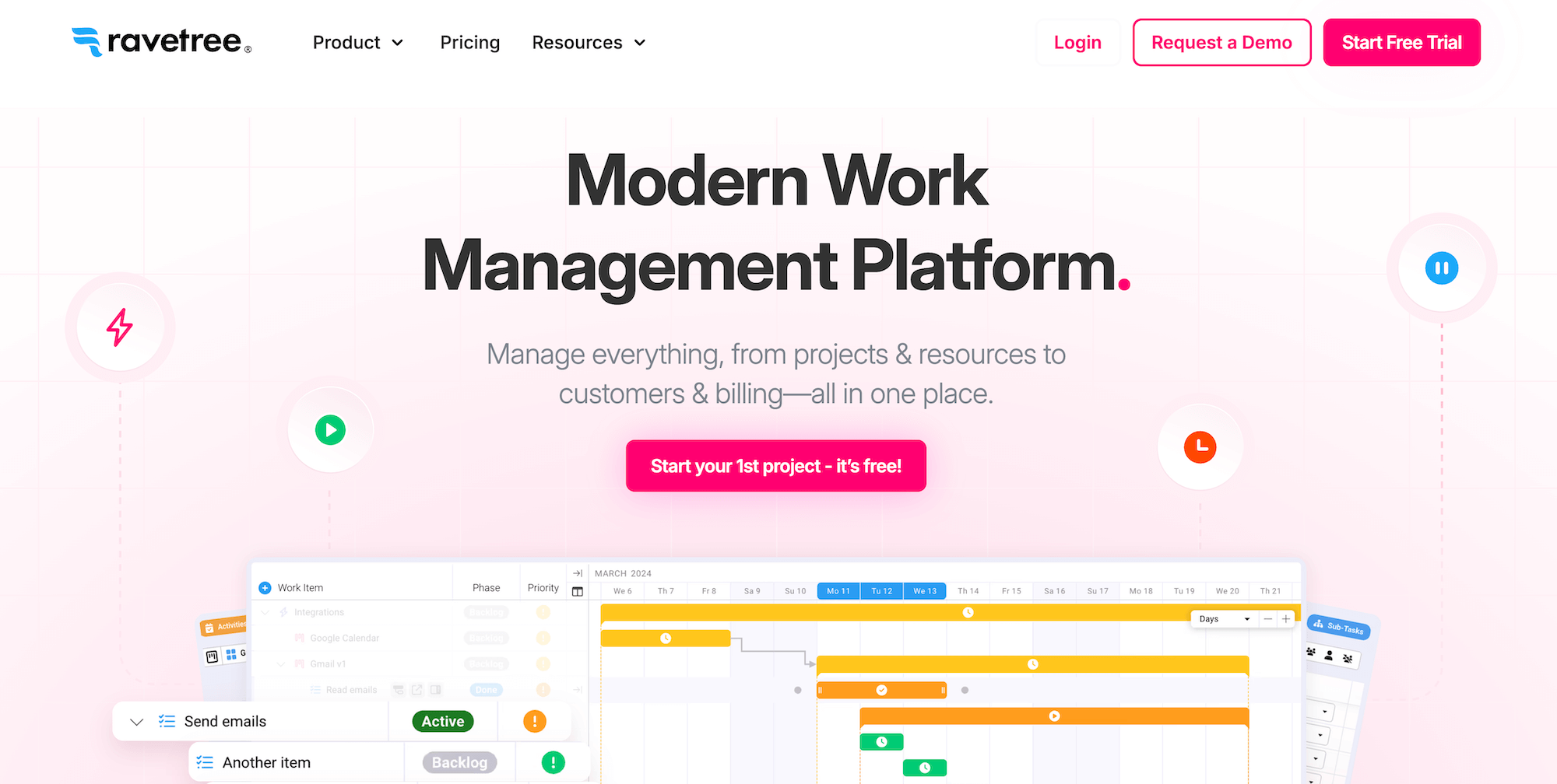 Ravetree homepage: Modern Work Management Platform