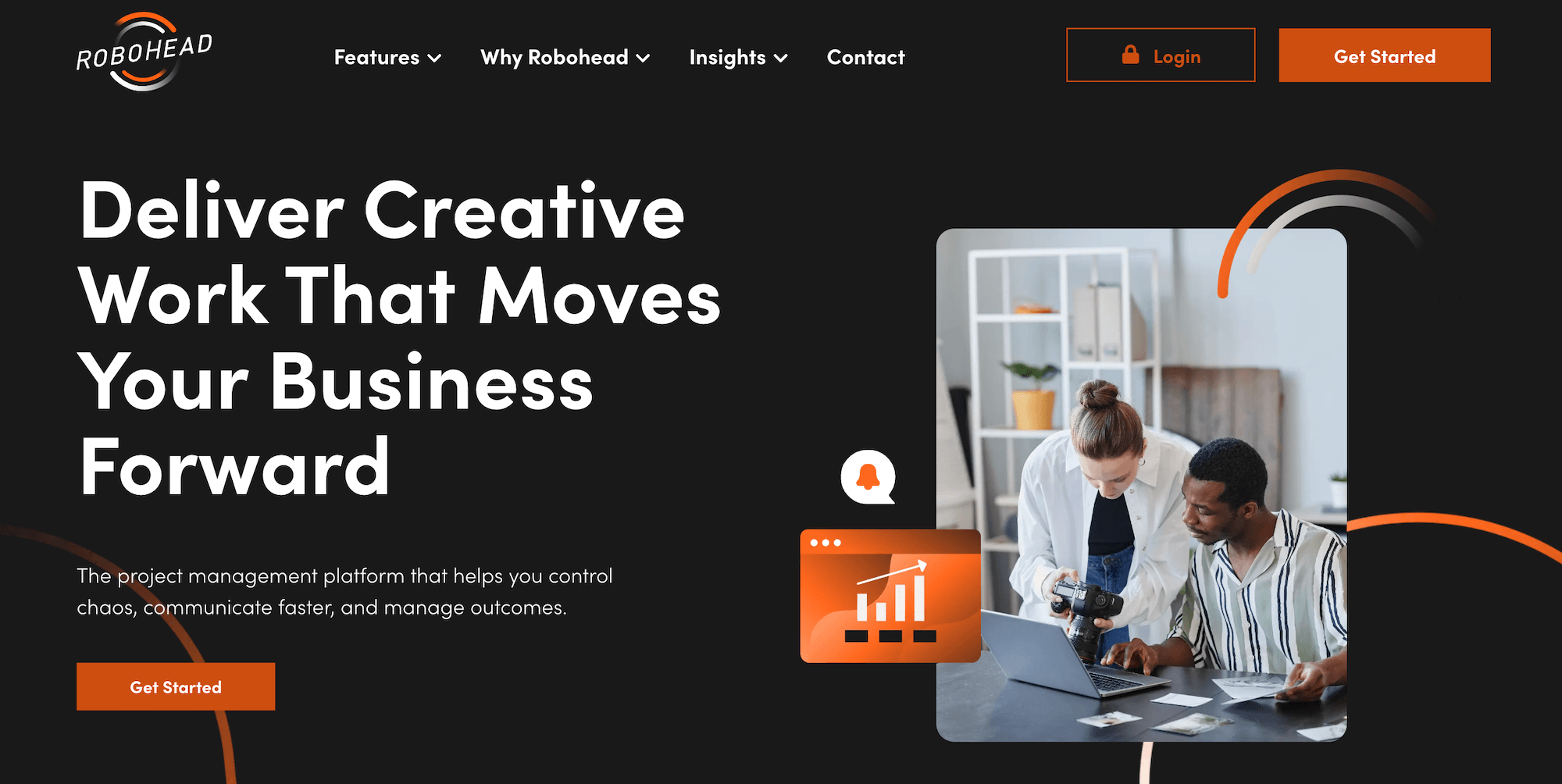 RoboHead homepage: Deliver Creative Work That Moves Your Business Forward