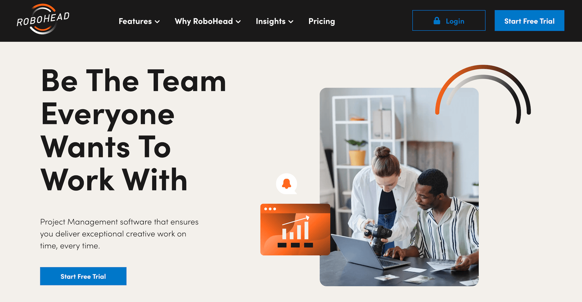 RoboHead homepage: Be the Team Everyone Wants to Work With