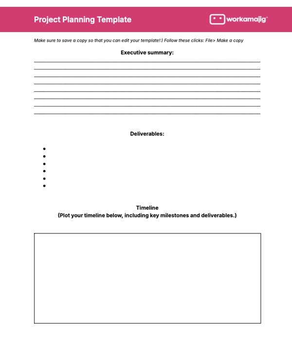 Project Planning Template