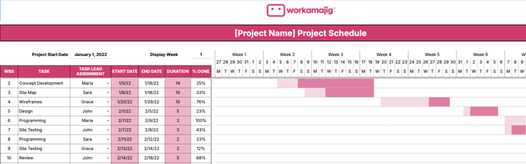 Gantt Chart Template screenshot