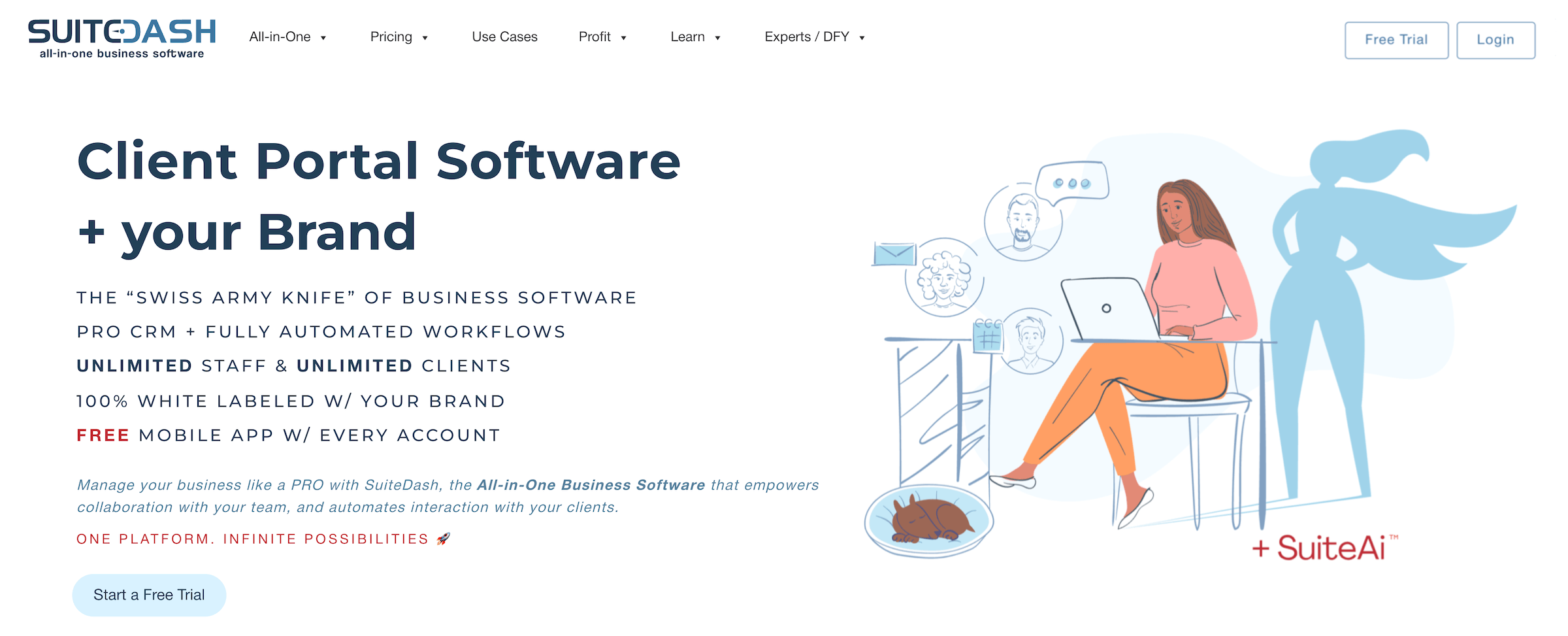 SuiteDash homepage: Client Portal Software + your Brand