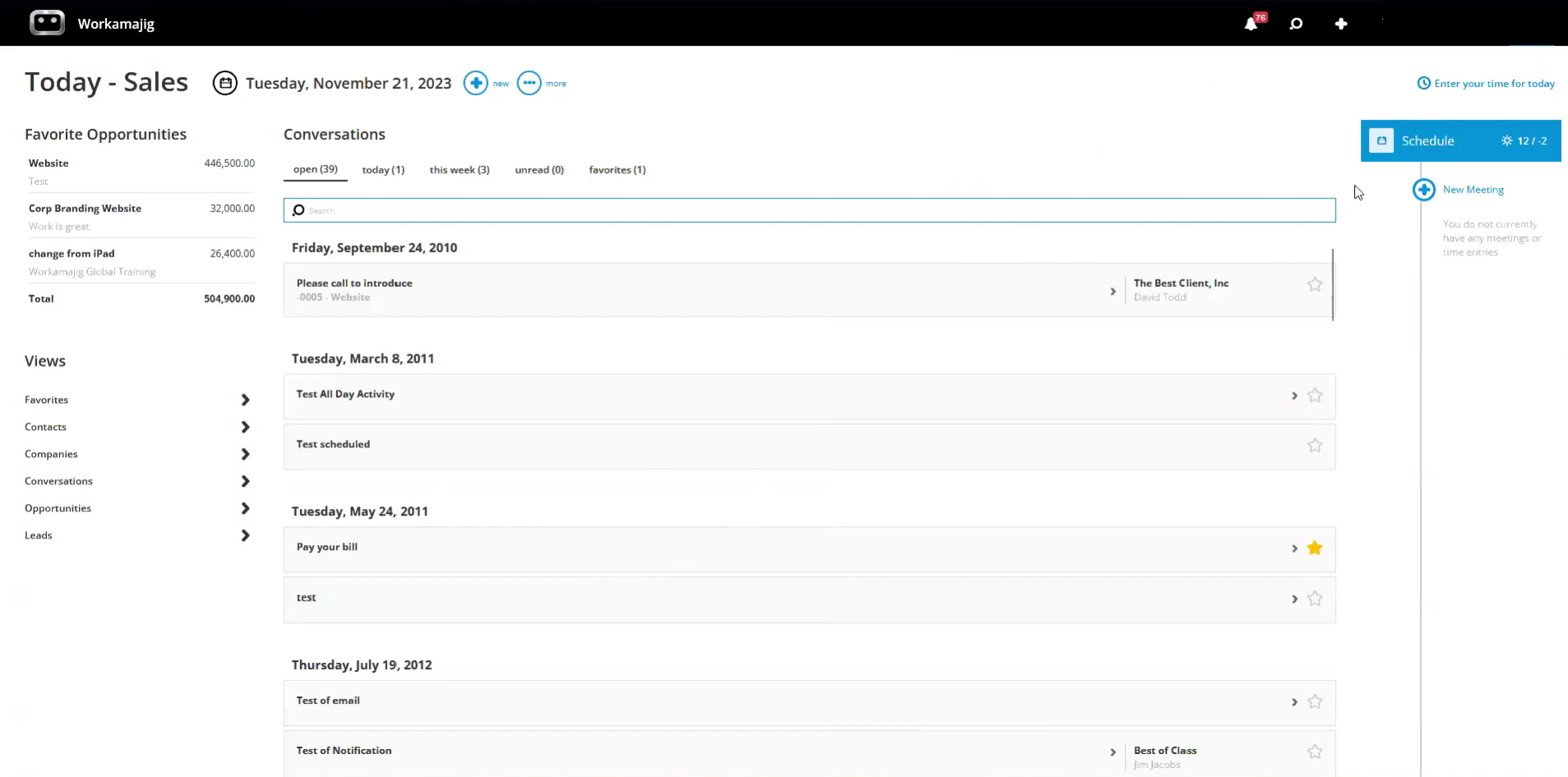Today - Sales: Opportunities and Conversations