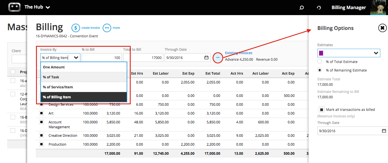 Billing Options and Invoicing Totals