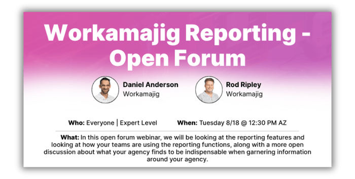 Workamajig Reporting - Open Forum (1)
