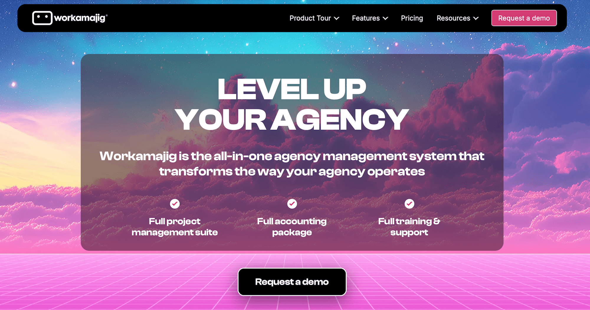 Workamajig homepage: The Operating System for Agencies