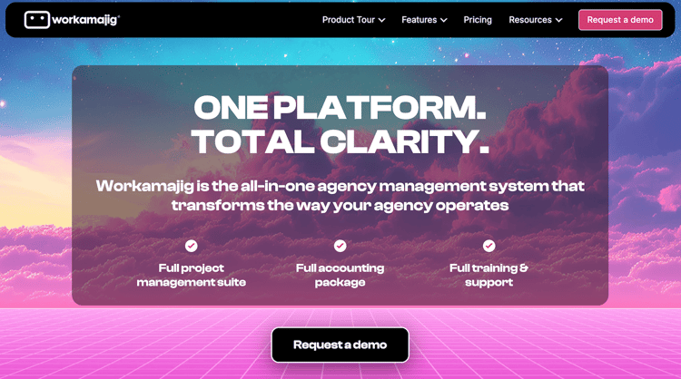 Workamajig homepage: The Operating System for Agencies