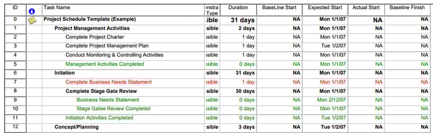 schedule