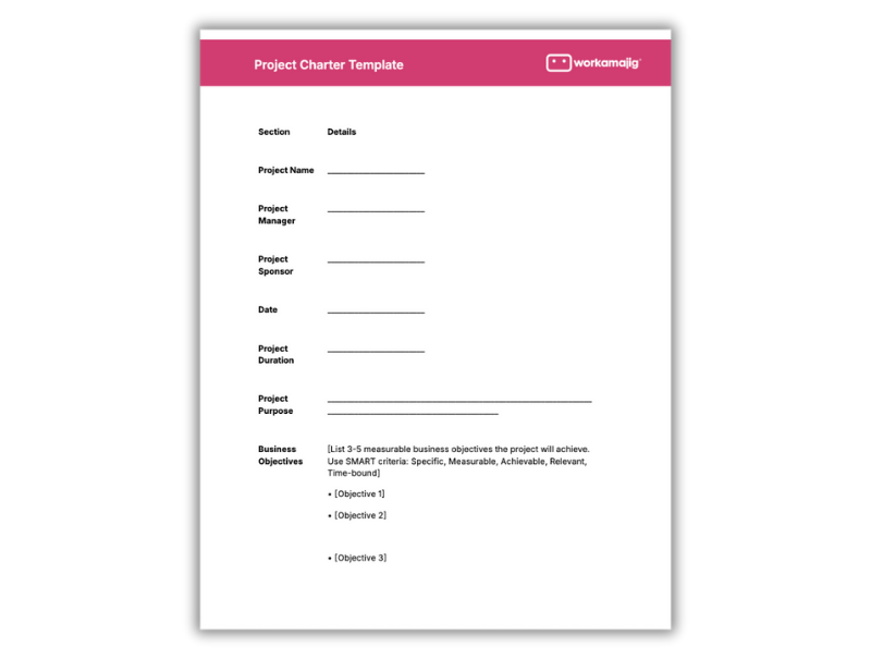 project charter template