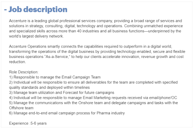 job description