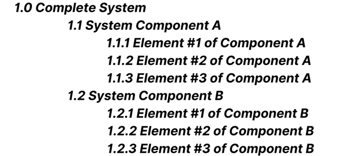 WBS formats